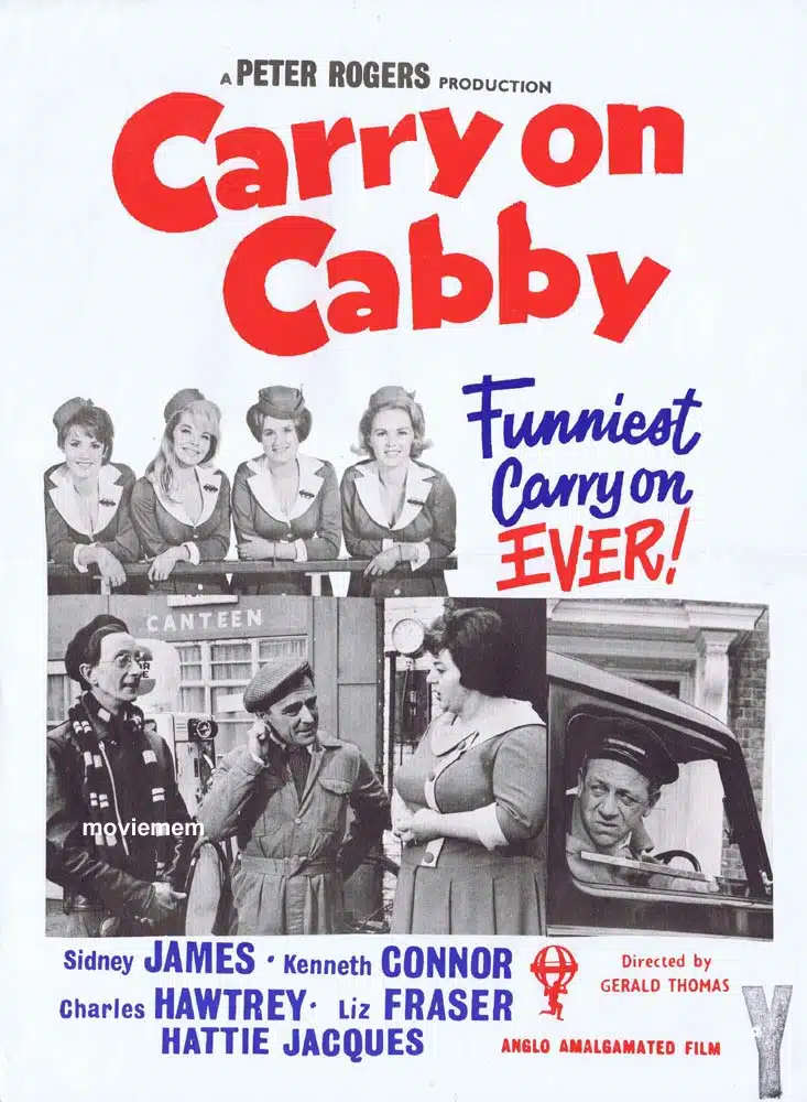 CARRY ON CABBY Original NZ Daybill Movie Poster Sidney James Hattie Jacques