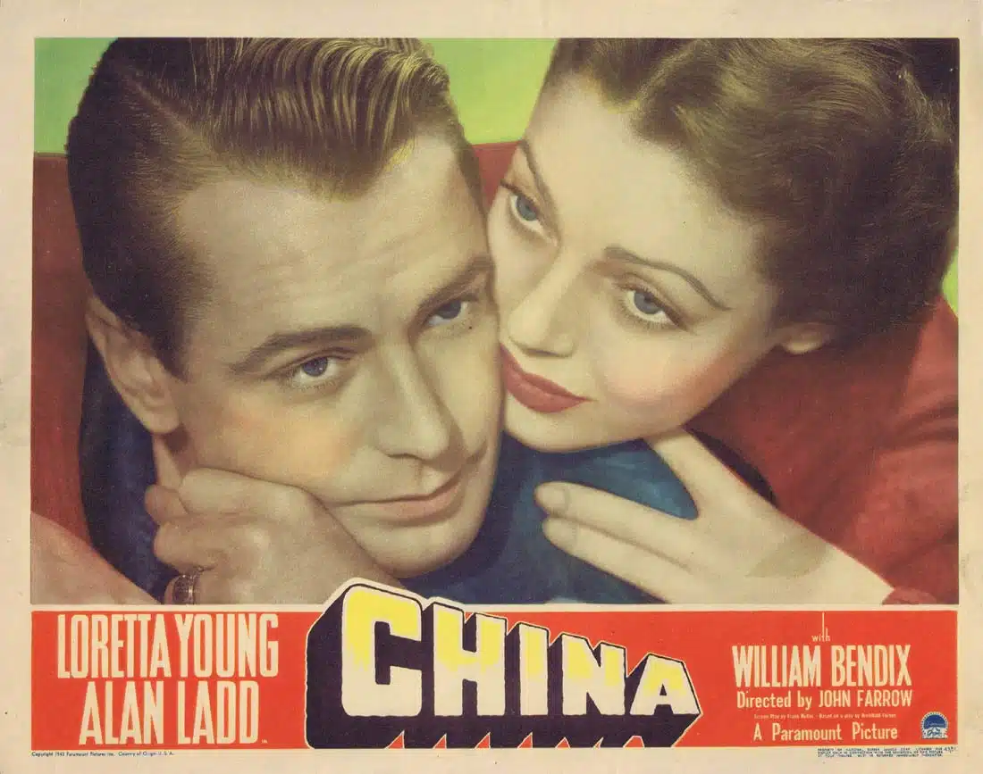 CHINA Original Lobby Card 1 Loretta Young Alan Ladd William Bendix