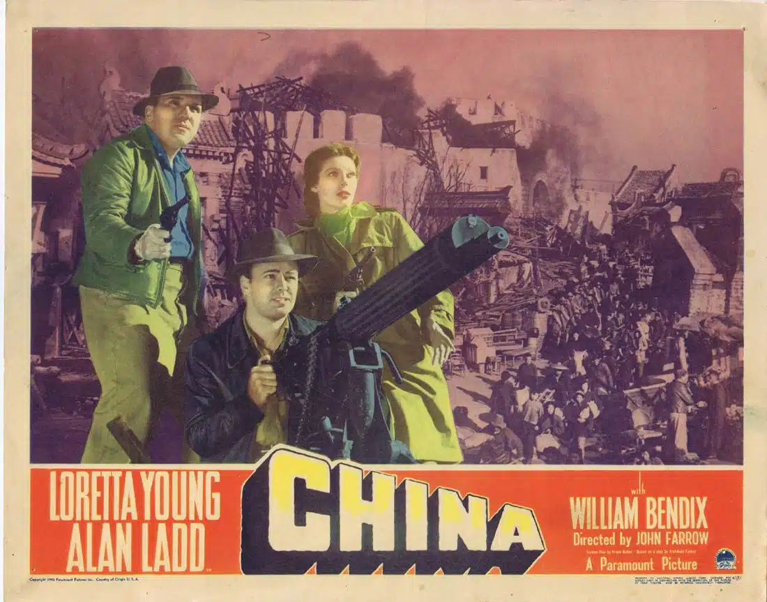 CHINA Original Lobby Card 5 Loretta Young Alan Ladd William Bendix