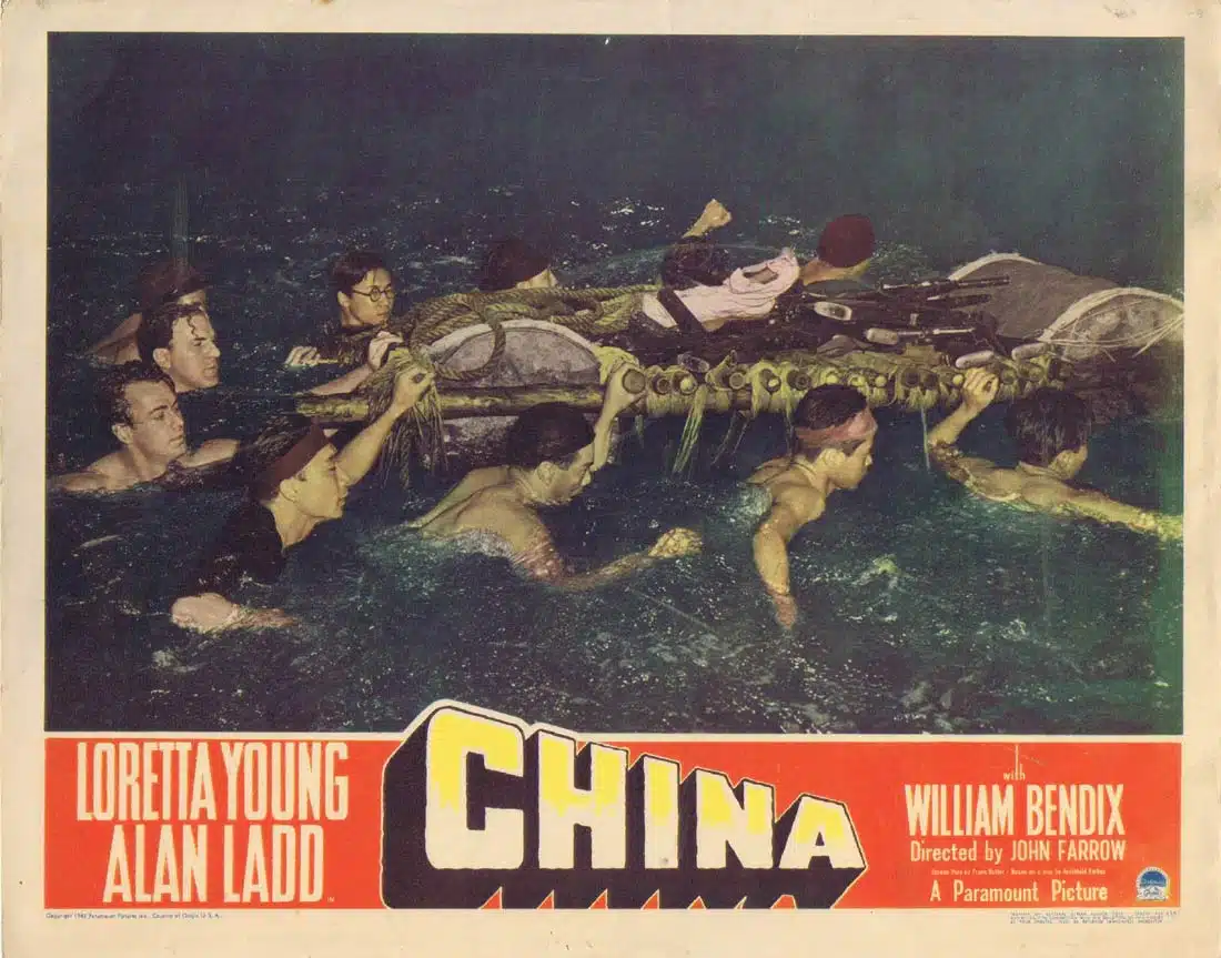 CHINA Original Lobby Card 6 Loretta Young Alan Ladd William Bendix