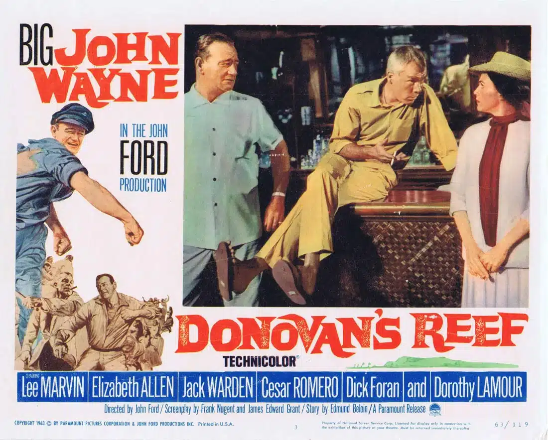 DONOVAN’S REEF Original Lobby Card 3 John Wayne Lee Marvin John Ford