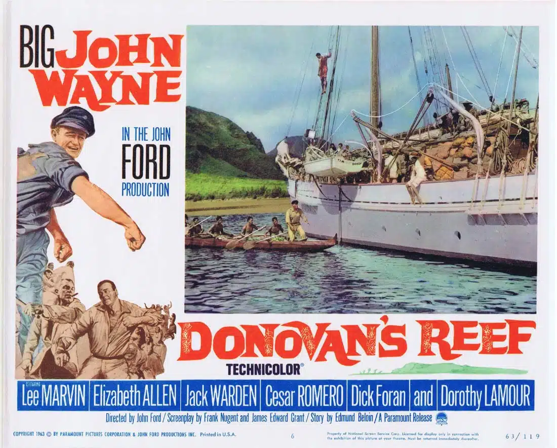 DONOVAN’S REEF Original Lobby Card 6 John Wayne Lee Marvin John Ford