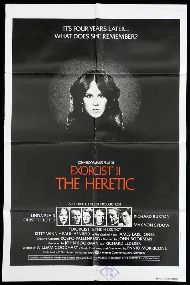 EXORCIST II THE HERETIC Original US One Sheet Movie Poster Linda Blair Richard Burton Horror
