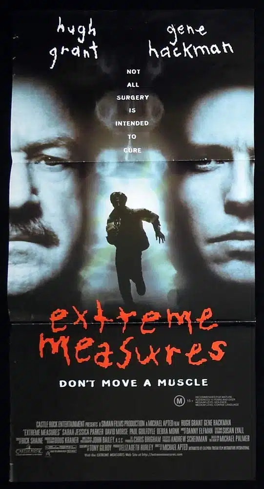 EXTREME MEASURES Original Daybill Movie Poster Hugh Grant Gene Hackman Sarah Jessica Parker