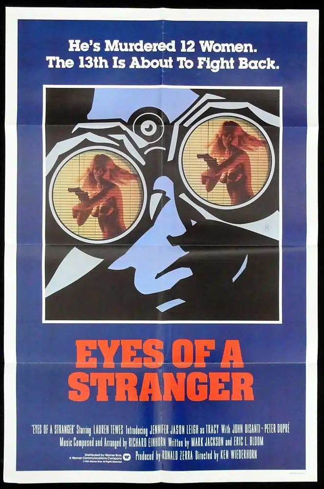 EYES OF A STRANGER Original US One Sheet Movie Poster Lauren Tewes Jennifer Jason Leigh Horror