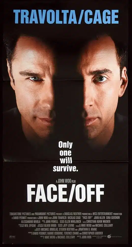 FACE OFF Original Daybill Movie Poster John Travolta Nicolas Cage John Woo