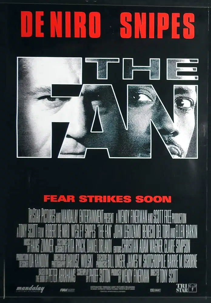 THE FAN Original One Sheet Movie Poster Robert De Niro Wesley Snipes