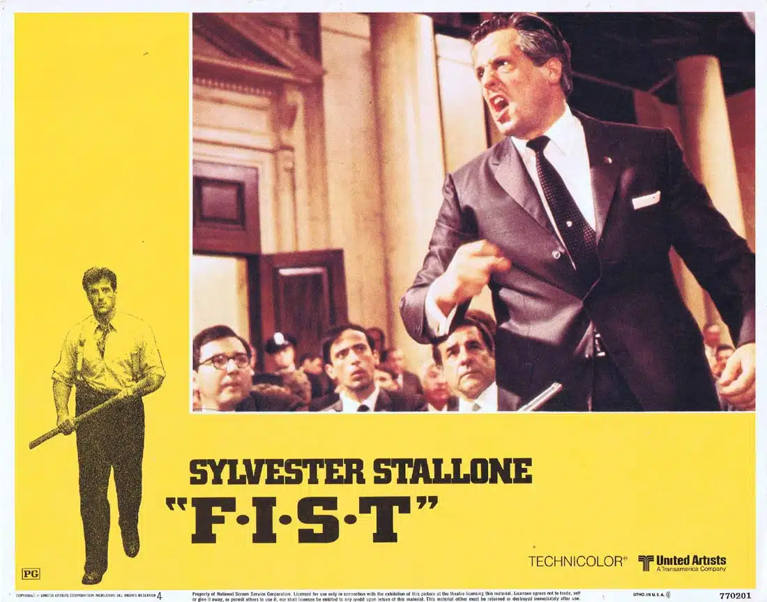 F.I.S.T Original Lobby Card 4 Sylvester Stallone Rod Steiger