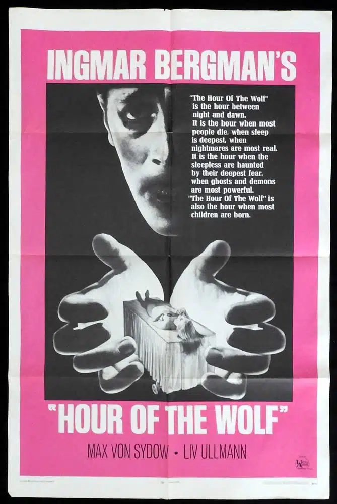 HOUR OF THE WOLF Original US One Sheet Movie Poster Max von Sydow Liv Ullmann Ingmar Bergman