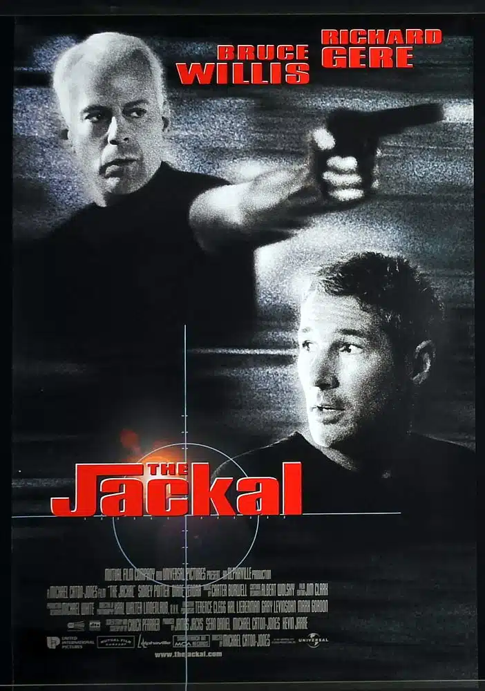 THE JACKAL Original One Sheet Movie Poster Bruce Willis Richard Gere Sidney Poitier