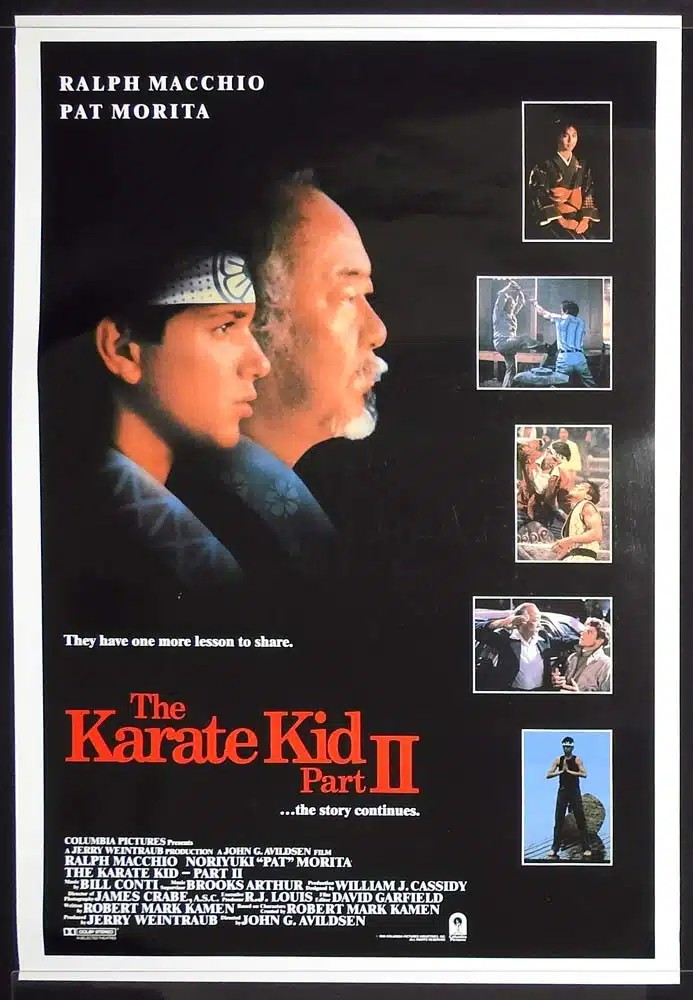 THE KARATE KID PART II Original US INT One Sheet Movie Poster Ralph Macchio Noriyuki “Pat” Morita