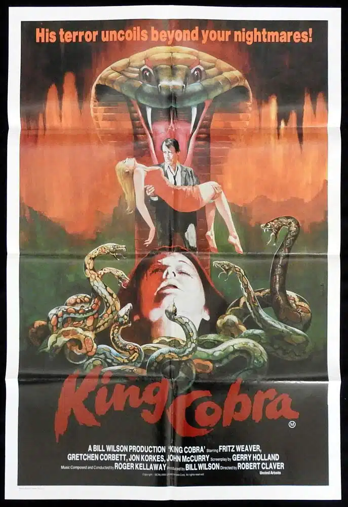 KING COBRA aka JAWS OF SATAN Original One Sheet Movie Poster Killer Snake Fritz Weaver Christina Applegate