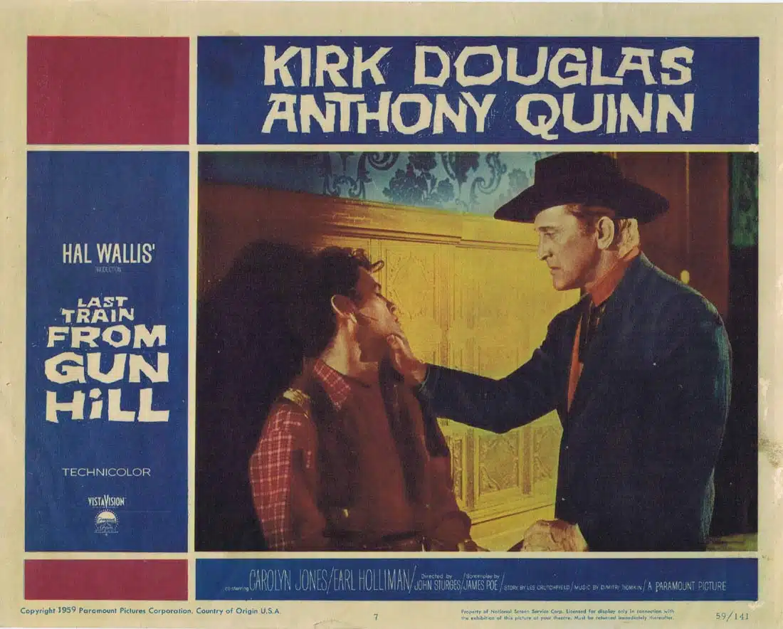 THE LAST TRAIN FROM GUN HILL Original Lobby Card 7 Kirk Douglas Anthony Quinn