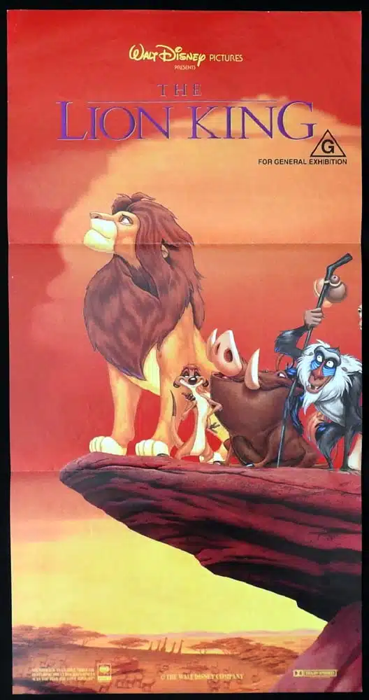 THE LION KING Original Daybill Movie Poster James Earl Jones Matthew Broderick Disney