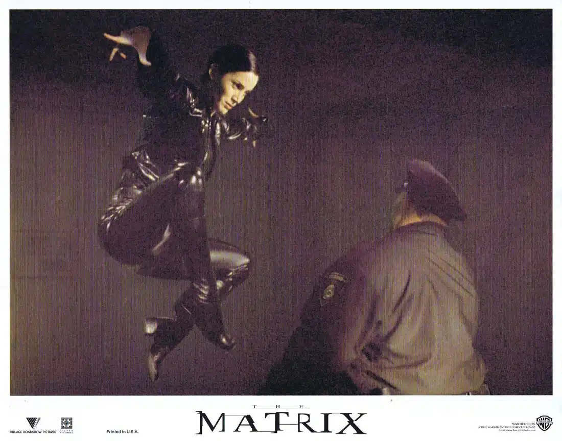 THE MATRIX Original Lobby Card 2 Keanu Reeves Laurence Fishburne Carrie-Anne Moss
