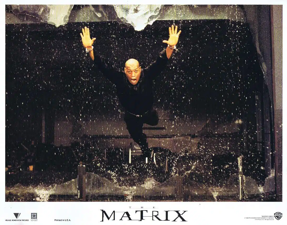 THE MATRIX Original Lobby Card 3 Keanu Reeves Laurence Fishburne Carrie-Anne Moss