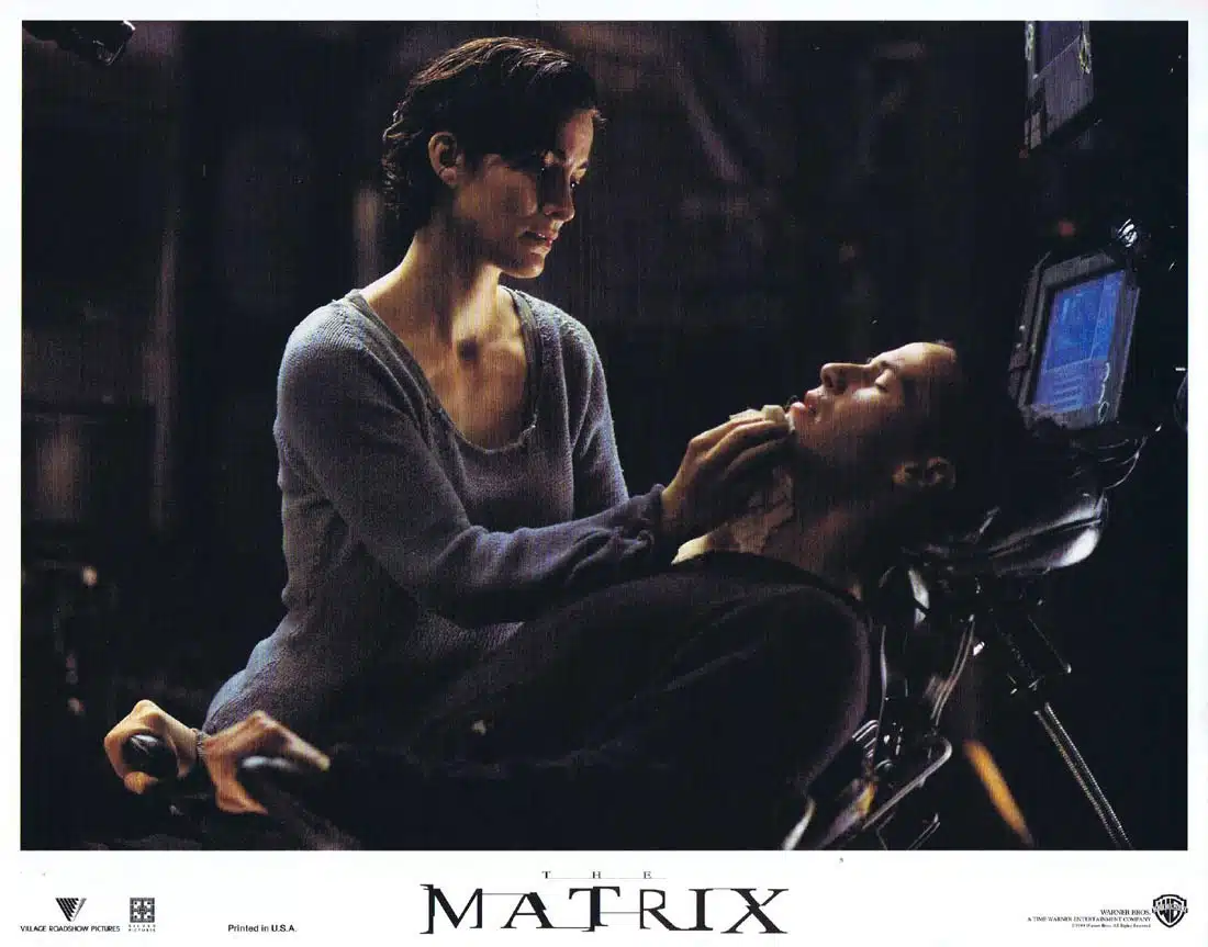 THE MATRIX Original Lobby Card 4 Keanu Reeves Laurence Fishburne Carrie-Anne Moss