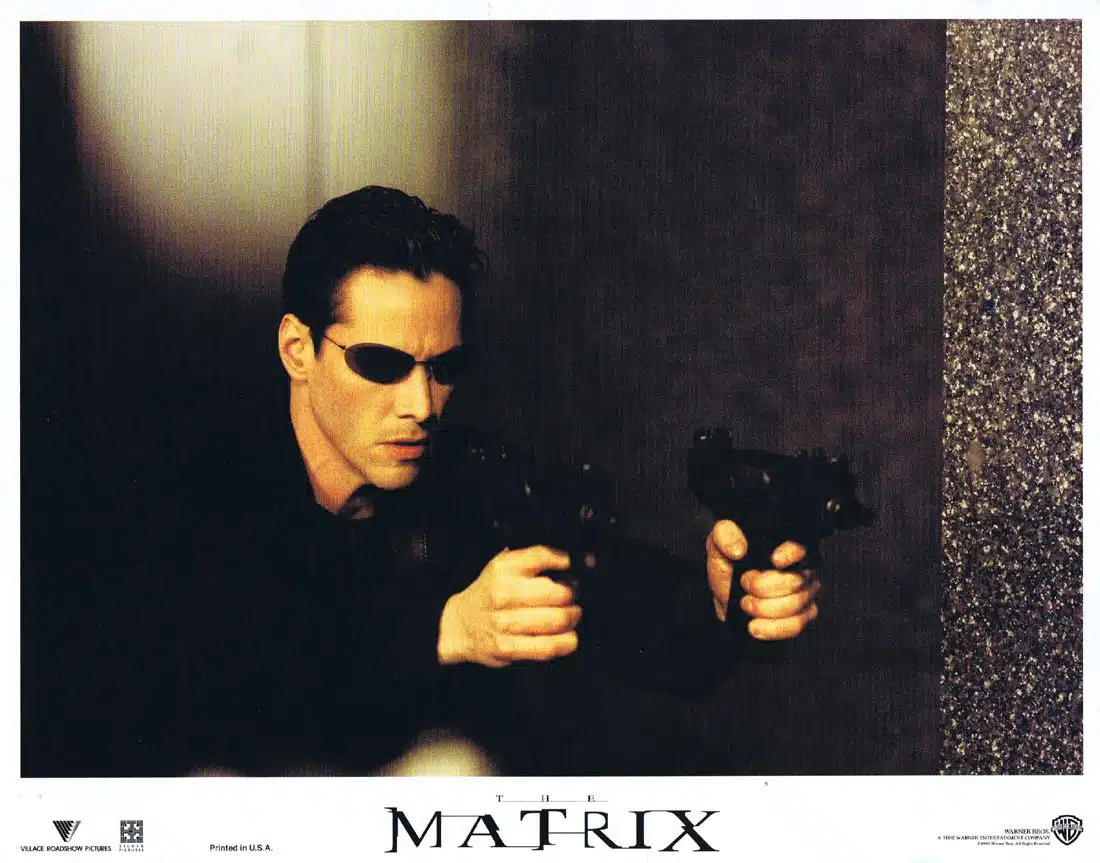 THE MATRIX Original Lobby Card 5 Keanu Reeves Laurence Fishburne Carrie-Anne Moss