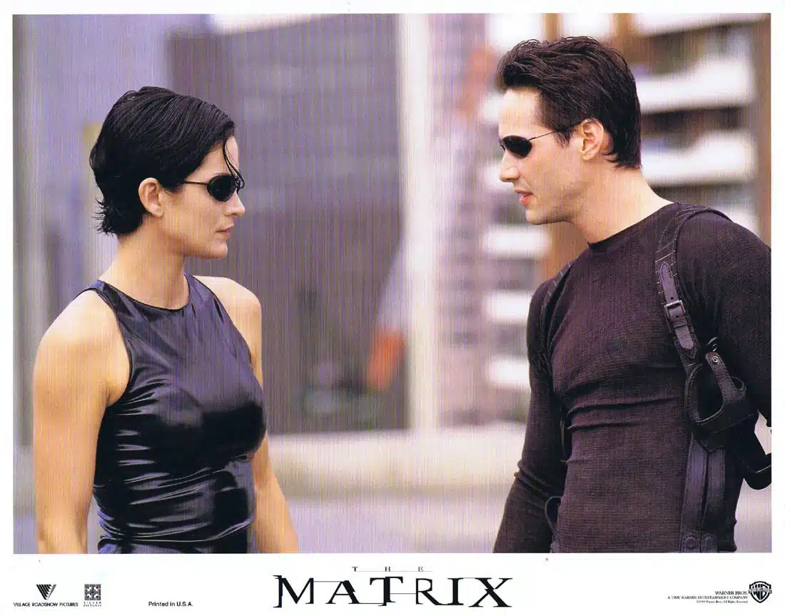 THE MATRIX Original Lobby Card 8 Keanu Reeves Laurence Fishburne Carrie-Anne Moss
