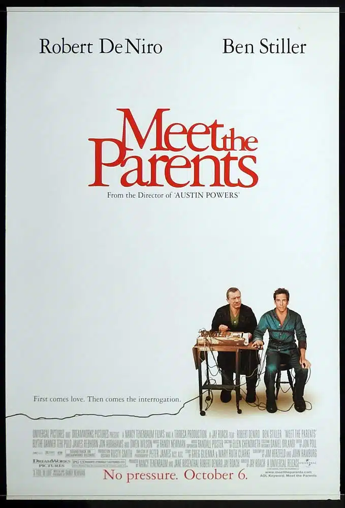 MEET THE PARENTS Original ROLLED One Sheet Movie Poster Robert De Niro Ben Stiller Blythe Danner