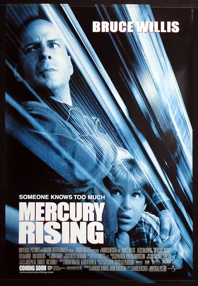 MERCURY RISING Original DS One Sheet Movie Poster Bruce Willis Alec Baldwin