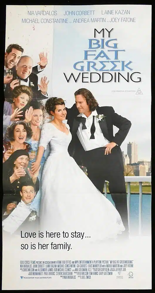 MY BIG FAT GREEK WEDDING Original Daybill Movie Poster Nia Vardalos John Corbett