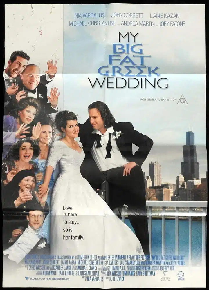 MY BIG FAT GREEK WEDDING Original One Sheet Movie Poster Nia Vardalos John Corbett
