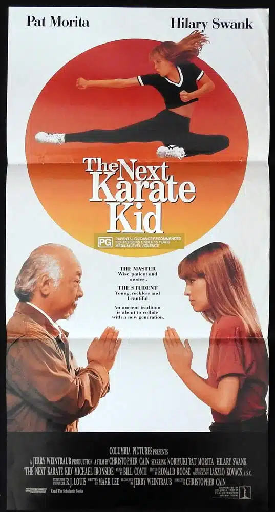THE NEXT KARATE KID Original Daybill Movie Poster Hilary Swank Noriyuki “Pat” Morita