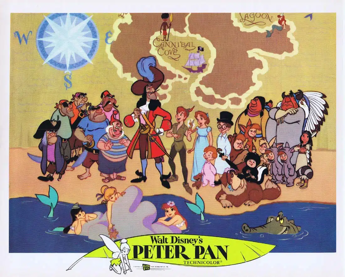 PETER PAN Vintage 1976r Lobby Card 2 Disney Classic Bobby Driscoll