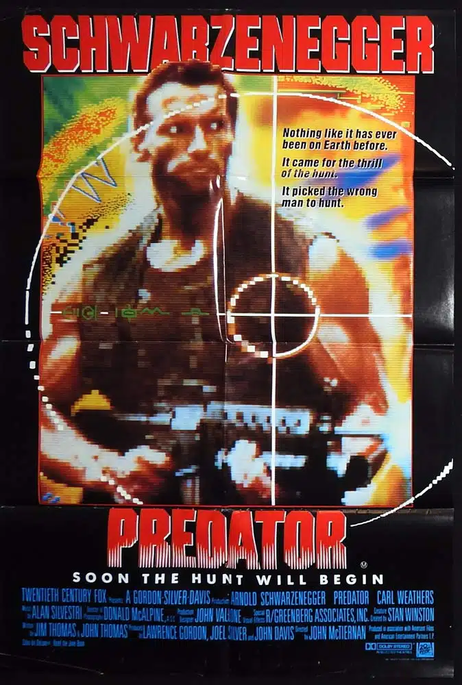 PREDATOR Original One Sheet Movie Poster Arnold Schwarzenegger Jesse Ventura