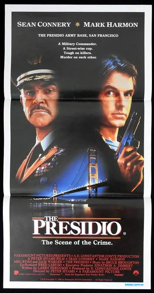 THE PRESIDIO Original Daybill Movie Poster Sean Connery Mark Harmon Meg Ryan