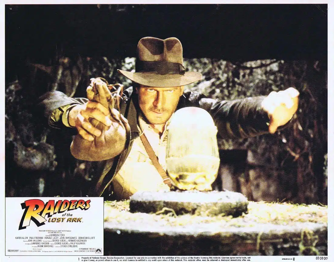 RAIDERS OF THE LOST ARK Original Lobby Card 1 Harrison Ford as Indiana Jones