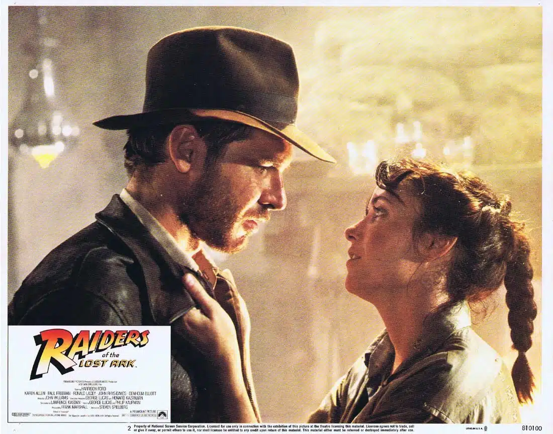 RAIDERS OF THE LOST ARK Original Lobby Card 2 Harrison Ford as Indiana Jones