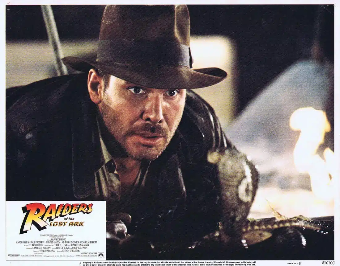 RAIDERS OF THE LOST ARK Original Lobby Card 5 Harrison Ford as Indiana Jones