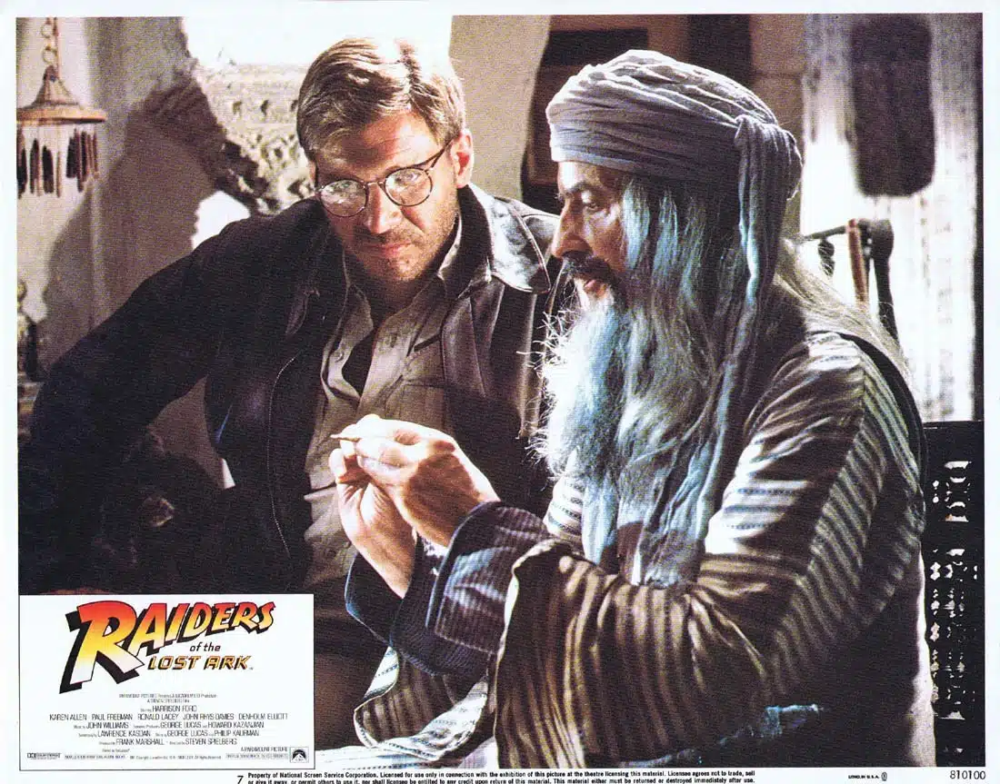 RAIDERS OF THE LOST ARK Original Lobby Card 7 Harrison Ford as Indiana Jones