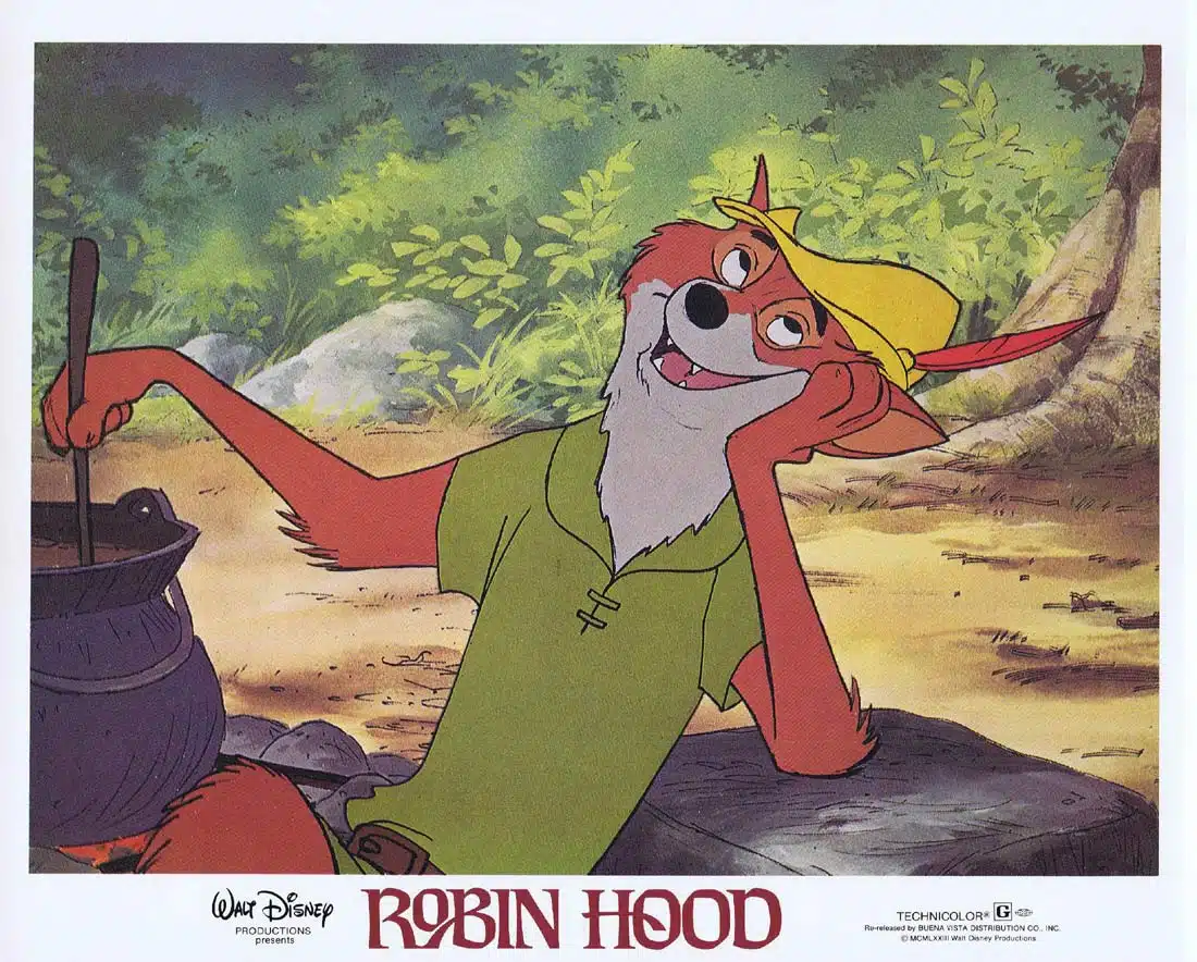 ROBIN HOOD Original Lobby Card 1 Peter Ustinov Phil Harris Disney