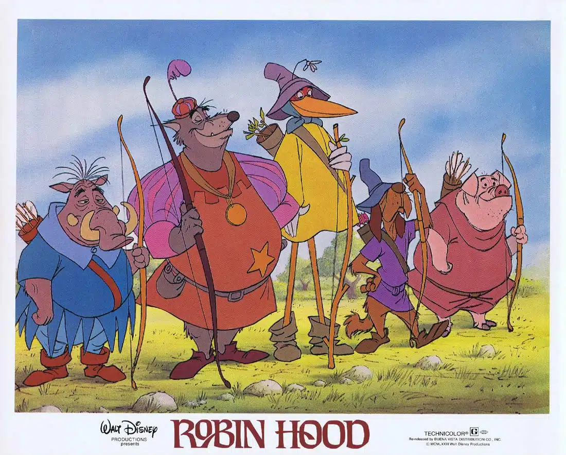 ROBIN HOOD Original Lobby Card 2 Peter Ustinov Phil Harris Disney