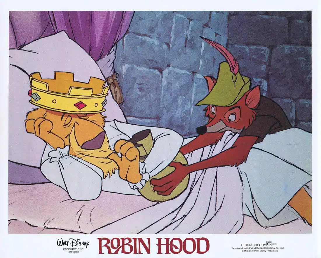 ROBIN HOOD Original Lobby Card 3 Peter Ustinov Phil Harris Disney