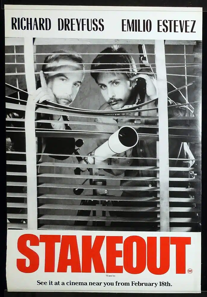 STAKEOUT Original ADV One Sheet Movie Poster Richard Dreyfuss Emilio Estevez