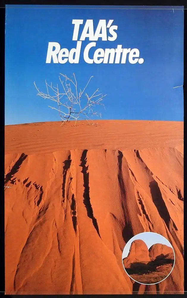 TAA RED CENTRE Vintage Travel Poster  c.1970s