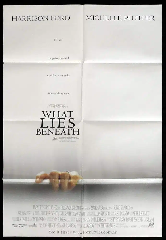 WHAT LIES BENEATH Original One Sheet Movie Poster Harrison Ford Michelle Pfeiffer
