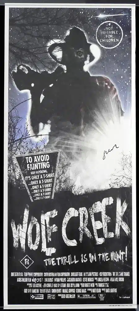 WOLF CREEK Original Promotional Movie poster Greg McLean Autograph John Jarratt
