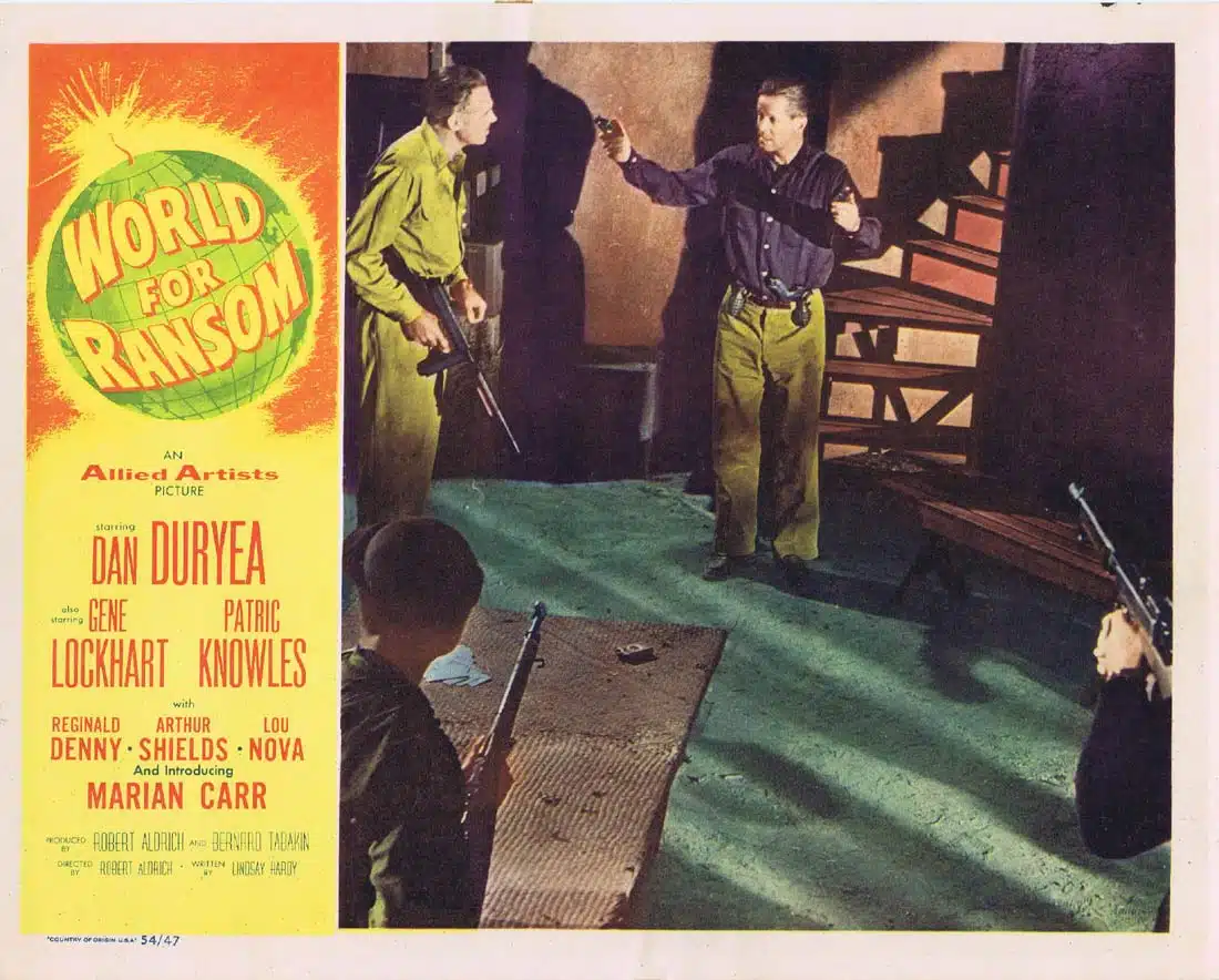 WORLD FOR RANSOM Original Lobby Card 3 Dan Duryea Gene Lockhart Film Noir