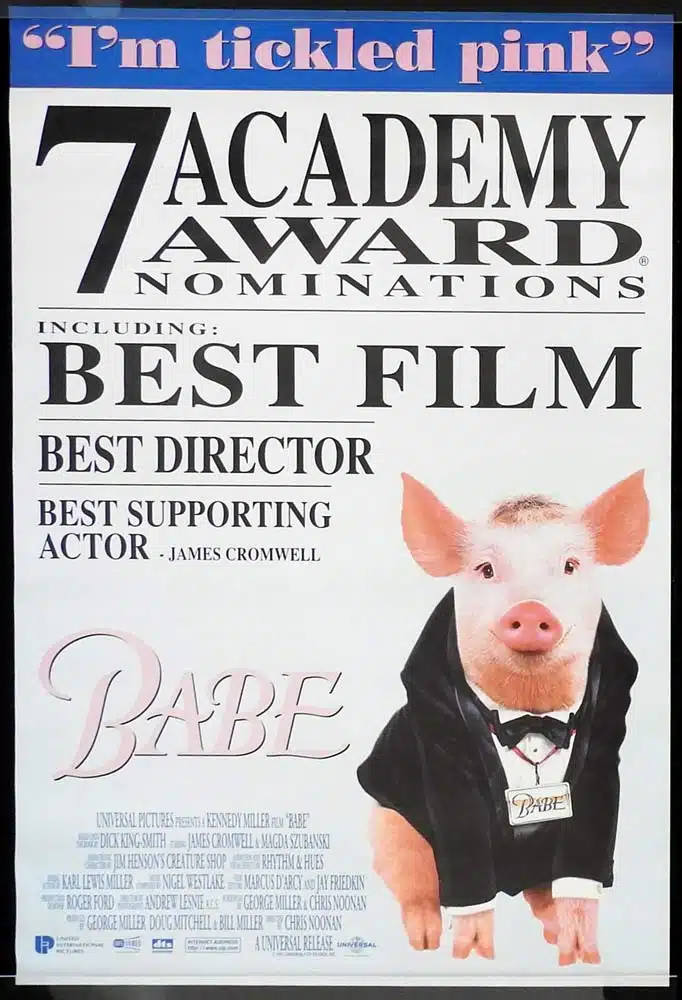 BABE Original AWARDS One Sheet Movie Poster James Cromwell Magda Szubanski