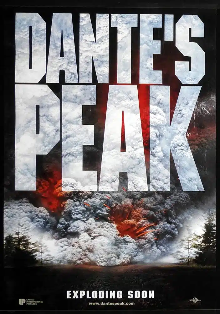 DANTE’S PEAK Original DS One Sheet Movie Poster Pierce Brosnan Linda Hamilton