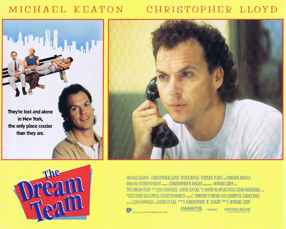 THE DREAM TEAM Original US Lobby card 5 Michael Keaton Christopher Lloyd Peter Boyle