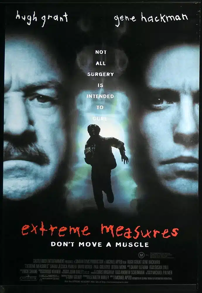 EXTREME MEASURES Original One Sheet Movie Poster Hugh Grant Gene Hackman Sarah Jessica Parker