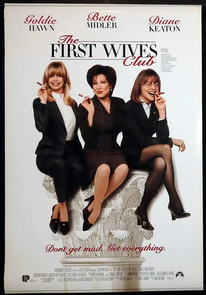 THE FIRST WIVES CLUB Original DS One Sheet Movie Poster Bette Midler Goldie Hawn Diane Keaton