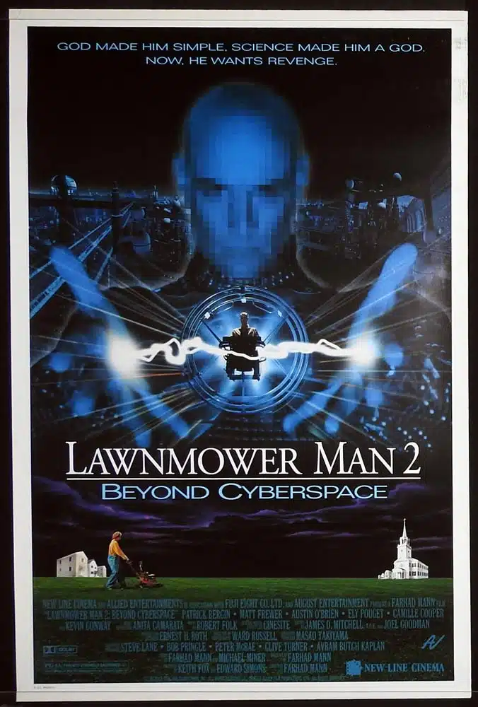LAWNMOWER MAN 2 Original US One Sheet Movie Poster Patrick Bergin Matt Frewer Austin O’Brien
