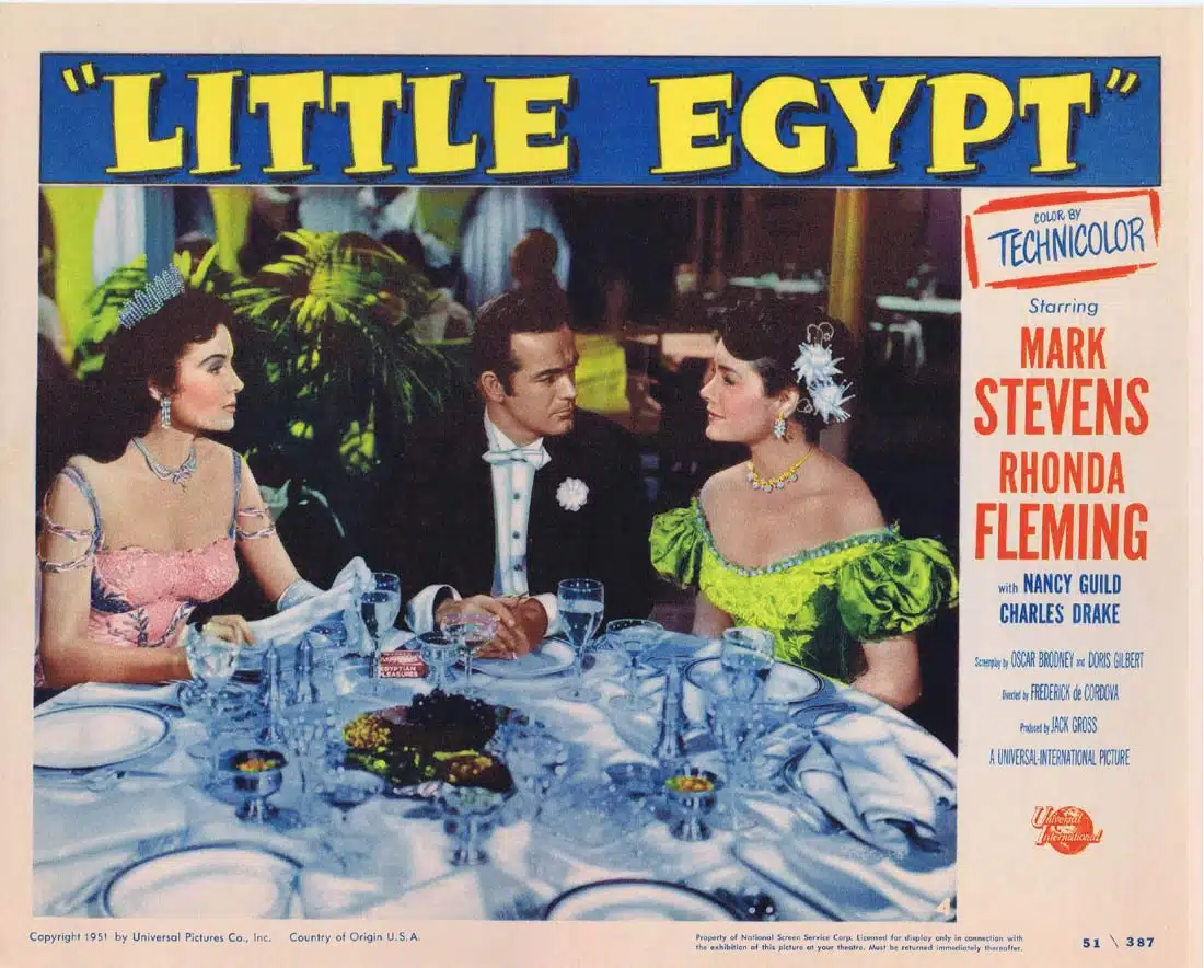 LITTLE EGYPT Original Lobby Card 4 Mark Stevens Rhonda Fleming Nancy Guild